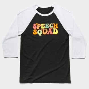 Groovy Speech Squad Speech Language Pathology Speech Therapy SLP Baseball T-Shirt